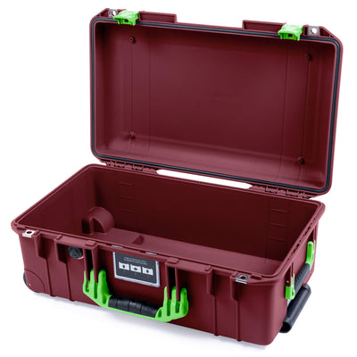 Pelican 1535 Air Case, Oxblood with Lime Green Handles & Latches None (Case Only) ColorCase 015350-0000-510-301