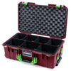 Pelican 1535 Air Case, Oxblood with Lime Green Handles & Latches