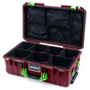 Pelican 1535 Air Case, Oxblood with Lime Green Handles & Latches