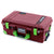 Pelican 1535 Air Case, Oxblood with Lime Green Handles, Latches & Trolley ColorCase 