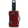 Pelican 1535 Air Case, Oxblood with Lime Green Handles, Latches & Trolley ColorCase