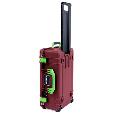 Pelican 1535 Air Case, Oxblood with Lime Green Handles & Latches