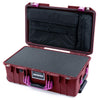 Pelican 1535 Air Case, Oxblood with Magenta Handles & Latches Pick & Pluck Foam with Laptop Computer Lid Pouch ColorCase 015350-0201-510-401