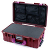 Pelican 1535 Air Case, Oxblood with Magenta Handles & Latches Pick & Pluck Foam with Mesh Lid Organizer ColorCase 015350-0101-510-401