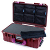 Pelican 1535 Air Case, Oxblood with Magenta Handles & Latches Pick & Pluck Foam with 7-Piece Removable Mesh Pouches ColorCase 015350-0701-510-401