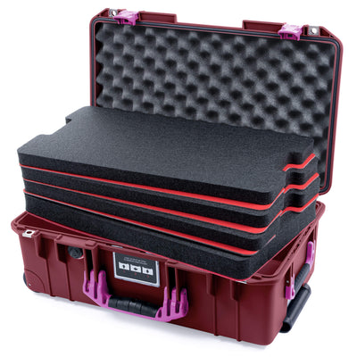 Pelican 1535 Air Case, Oxblood with Magenta Handles & Latches