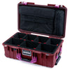 Pelican 1535 Air Case, Oxblood with Magenta Handles & Latches TrekPak Divider System with Laptop Computer Lid Pouch ColorCase 015350-0220-510-401