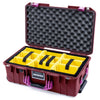 Pelican 1535 Air Case, Oxblood with Magenta Handles & Latches Yellow Padded Microfiber Dividers with Convoluted Lid Foam ColorCase 015350-0010-510-401