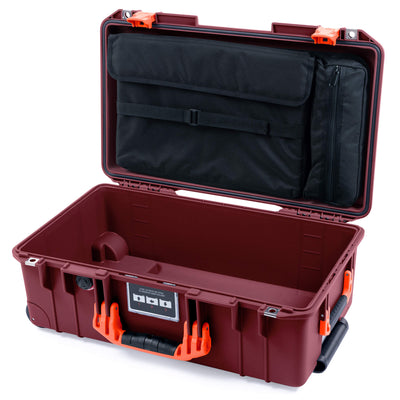 Pelican 1535 Air Case, Oxblood with Orange Handles & Latches Laptop Computer Lid Pouch Only ColorCase 015350-0200-510-151