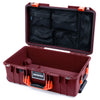 Pelican 1535 Air Case, Oxblood with Orange Handles & Latches Mesh Lid Organizer Only ColorCase 015350-0100-510-151