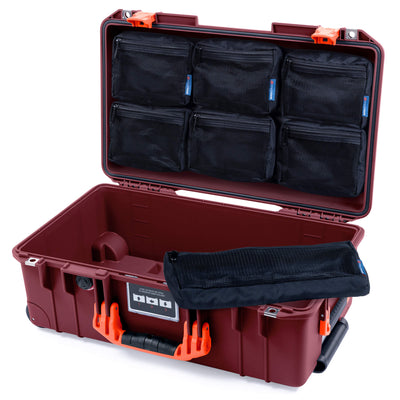 Pelican 1535 Air Case, Oxblood with Orange Handles & Latches 7-Piece Removable Mesh Pouches Only ColorCase 015350-0700-510-151