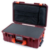 Pelican 1535 Air Case, Oxblood with Orange Handles & Latches Pick & Pluck Foam with Laptop Computer Lid Pouch ColorCase 015350-0201-510-151