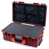 Pelican 1535 Air Case, Oxblood with Orange Handles & Latches Pick & Pluck Foam with Mesh Lid Organizer ColorCase 015350-0101-510-151