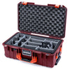 Pelican 1535 Air Case, Oxblood with Orange Handles & Latches Gray Padded Microfiber Dividers with Convoluted Lid Foam ColorCase 015350-0070-510-151