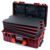 Pelican 1535 Air Case, Oxblood with Orange Handles & Latches Custom Tool Kit (4 Foam Inserts with Mesh Lid Organizers) ColorCase 015350-0160-510-151