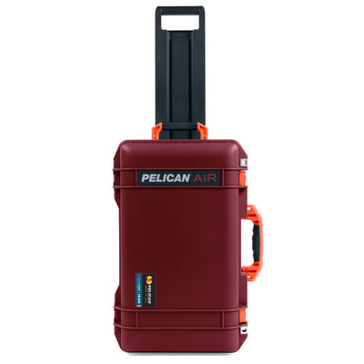 Pelican 1535 Air Case, Oxblood with Orange Handles & Latches ColorCase