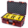 Pelican 1535 Air Case, Oxblood with Orange Handles & Latches Yellow Padded Microfiber Dividers with Convoluted Lid Foam ColorCase 015350-0010-510-151