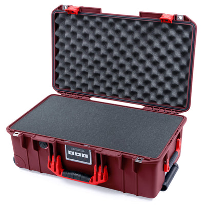 Pelican 1535 Air Case, Oxblood with Red Handles & Latches Pick & Pluck Foam with Convoluted Lid Foam ColorCase 015350-0001-510-321