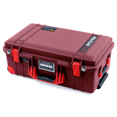 Pelican 1535 Air Case, Oxblood with Red Handles, Latches & Trolley