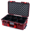 Pelican 1535 Air Case, Oxblood with Red Handles, Latches & Trolley TrekPak Divider System with Convoluted Lid Foam ColorCase 015350-0020-510-321-320