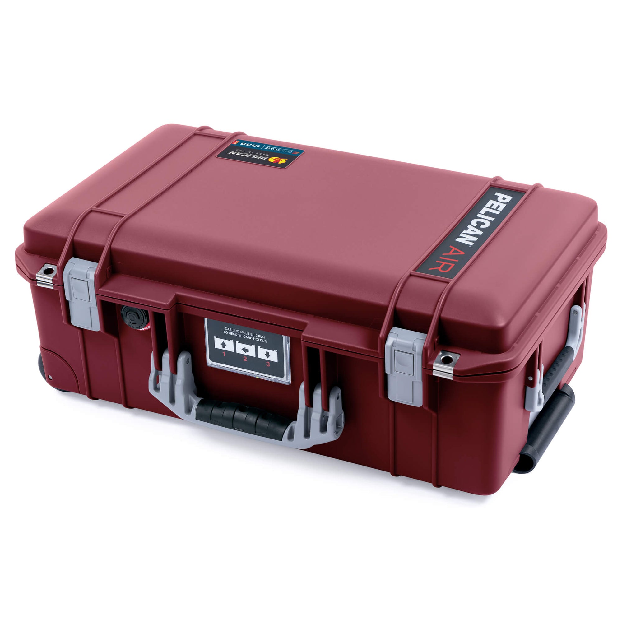 Pelican 1535 Air Case, Oxblood with Silver Handles & Latches