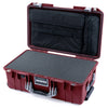 Pelican 1535 Air Case, Oxblood with Silver Handles & Latches Pick & Pluck Foam with Laptop Computer Lid Pouch ColorCase 015350-0201-510-181