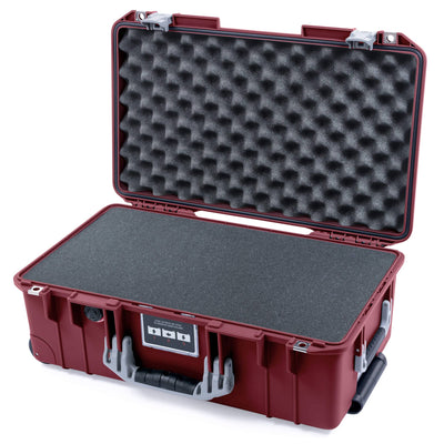 Pelican 1535 Air Case, Oxblood with Silver Handles & Latches Pick & Pluck Foam with Convoluted Lid Foam ColorCase 015350-0001-510-181