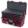 Pelican 1535 Air Case, Oxblood with Silver Handles & Latches Custom Tool Kit (4 Foam Inserts with Convoluted Lid Foam) ColorCase 015350-0060-510-181