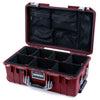 Pelican 1535 Air Case, Oxblood with Silver Handles & Latches TrekPak Divider System with Mesh Lid Organizer ColorCase 015350-0120-510-181