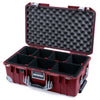 Pelican 1535 Air Case, Oxblood with Silver Handles, Latches & Trolley TrekPak Divider System with Convoluted Lid Foam ColorCase 015350-0020-510-181-180