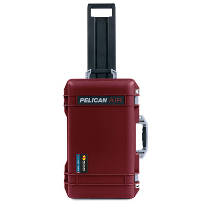 Pelican 1535 Air Case, Oxblood with Silver Handles, Latches & Trolley ColorCase