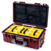 Pelican 1535 Air Case, Oxblood with Silver Handles & Latches Yellow Padded Microfiber Dividers with Mesh Lid Organizer ColorCase 015350-0110-510-181