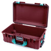 Pelican 1535 Air Case, Oxblood with Teal Handles & Latches