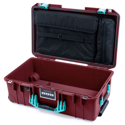 Pelican 1535 Air Case, Oxblood with Teal Handles & Latches