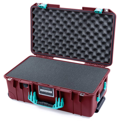 Pelican 1535 Air Case, Oxblood with Teal Handles & Latches