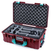 Pelican 1535 Air Case, Oxblood with Teal Handles & Latches ColorCase