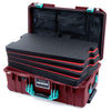 Pelican 1535 Air Case, Oxblood with Teal Handles & Latches