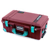 Pelican 1535 Air Case, Oxblood with Teal Handles, Latches & Trolley ColorCase