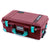 Pelican 1535 Air Case, Oxblood with Teal Handles, Latches & Trolley