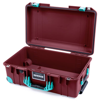 Pelican 1535 Air Case, Oxblood with Teal Handles, Latches & Trolley None (Case Only) ColorCase 015350-0000-510-591-590