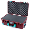 Pelican 1535 Air Case, Oxblood with Teal Handles, Latches & Trolley