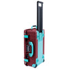 Pelican 1535 Air Case, Oxblood with Teal Handles, Latches & Trolley ColorCase