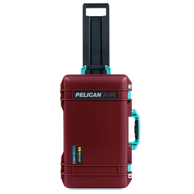 Pelican 1535 Air Case, Oxblood with Teal Handles & Latches ColorCase