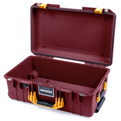 Pelican 1535 Air Case, Oxblood with Yellow Handles & Latches