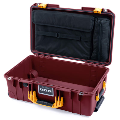 Pelican 1535 Air Case, Oxblood with Yellow Handles & Latches