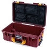 Pelican 1535 Air Case, Oxblood with Yellow Handles & Latches Mesh Lid Organizer Only ColorCase 015350-0100-510-241