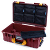 Pelican 1535 Air Case, Oxblood with Yellow Handles & Latches 7-Piece Removable Mesh Pouches Only ColorCase 015350-0700-510-241