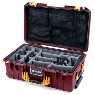 Pelican 1535 Air Case, Oxblood with Yellow Handles & Latches