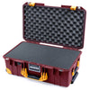 Pelican 1535 Air Case, Oxblood with Yellow Handles, Latches & Trolley Pick & Pluck Foam with Convoluted Lid Foam ColorCase 015350-0001-510-241-240