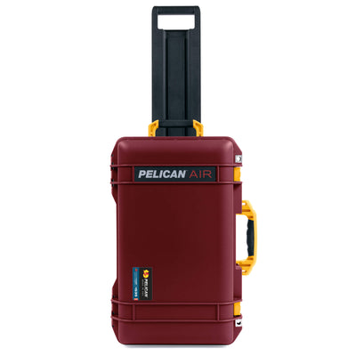 Pelican 1535 Air Case, Oxblood with Yellow Handles & Latches